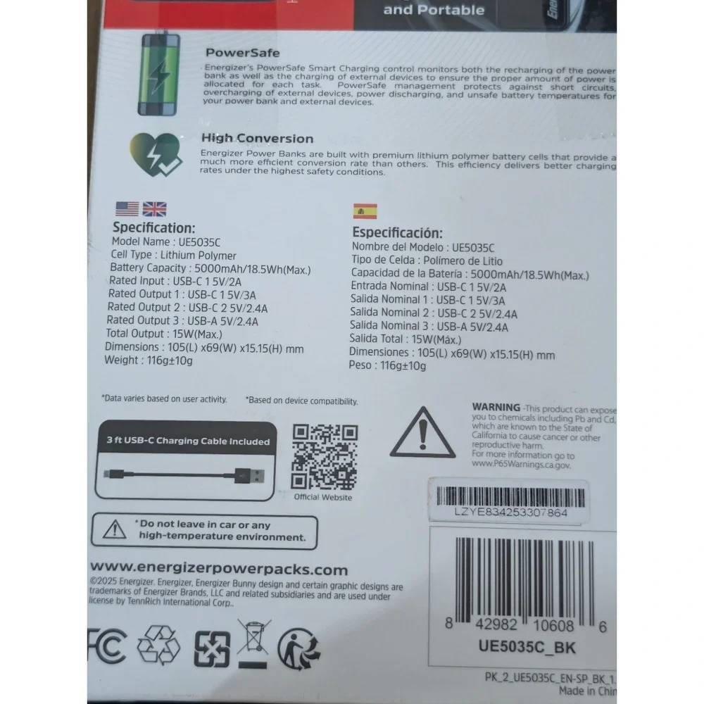 Bb Lot of 22 Energizer MAX 5000mAh 15W USB-C 3-Port Power Banks As-Is